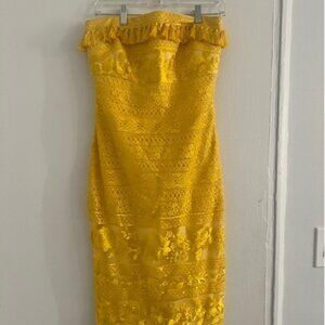 Tadashi Shoji Yellow Tassel Dress